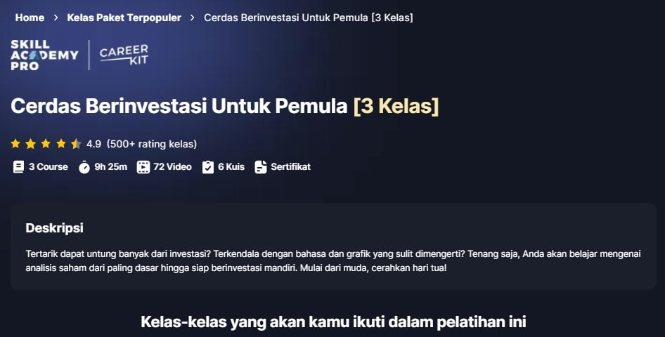 Kelas Pelatihan Dan Investasi Saham Untuk Pemula