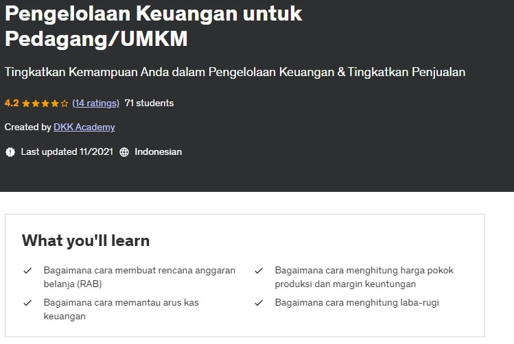 Kursus Manajemen Keuangan Untuk Umkm