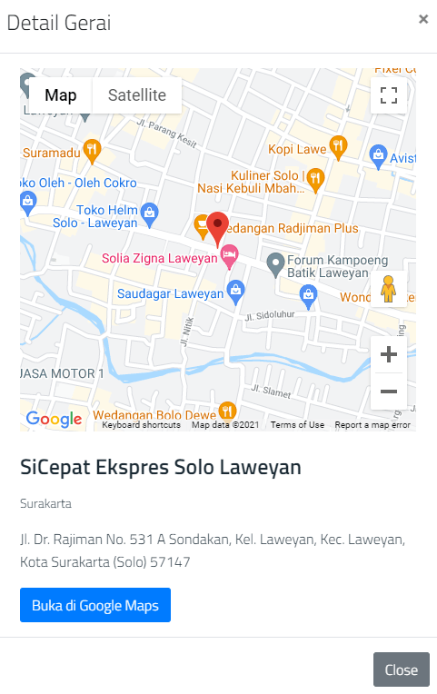 Lokasi agen sicepat terdekat