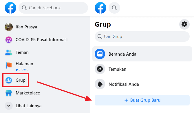 Membuat grup facebook baru