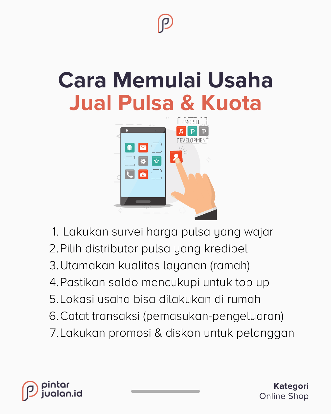 Infografis cara memulai usaha jual pulsa