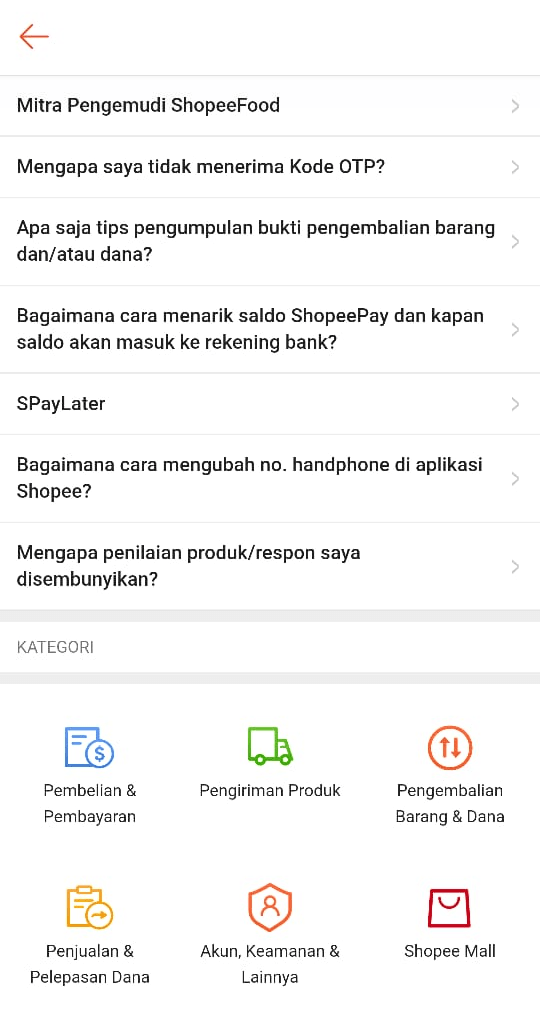 Pusat bantuan shopee