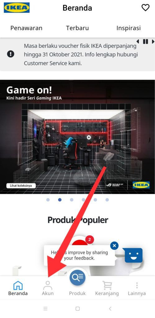 Cara belanja online di aplikasi ikea