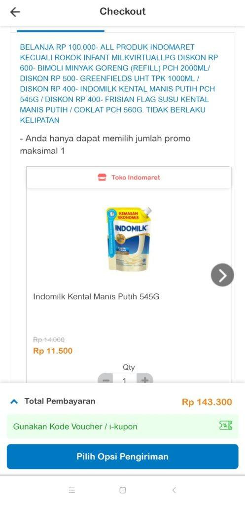 Cara belanja di indomaret online