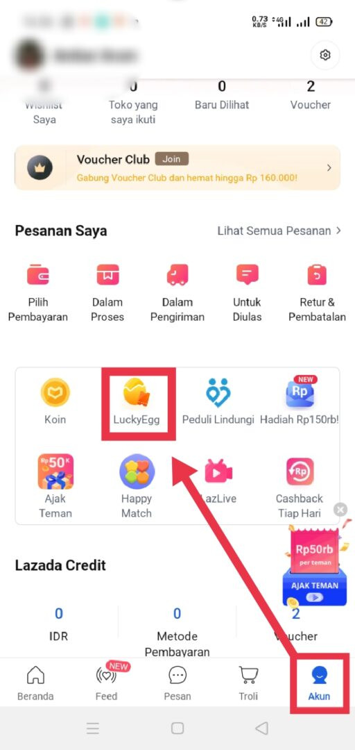 Pecahkan lucky egg lazada