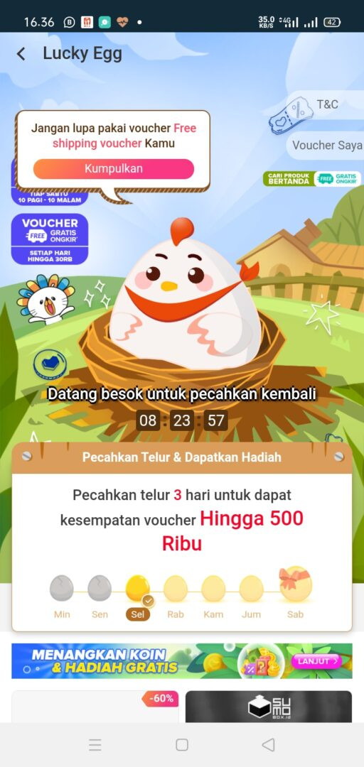 Lucky egg gratis ongkir lazada