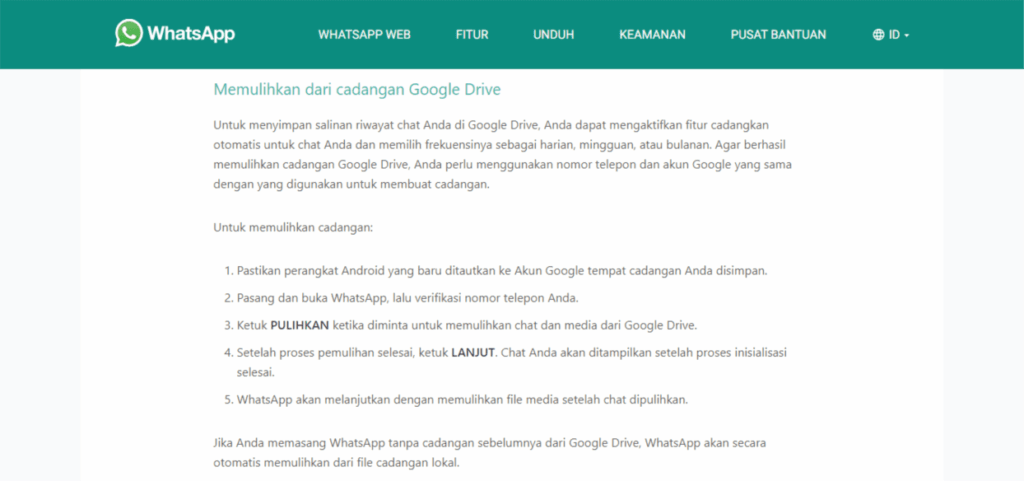 7 cara memulihkan chat whatsapp dari google drive