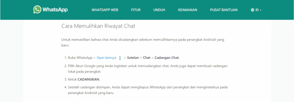 7 cara memulihkan chat whatsapp di hp baru