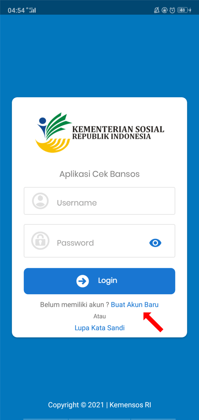 Cara daftar bansos - buat akun baru