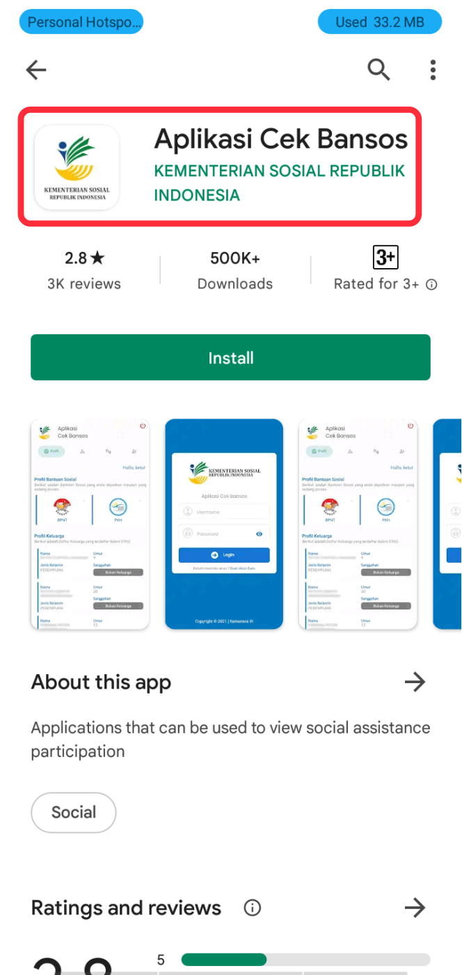Cara daftar bansos - download aplikasi