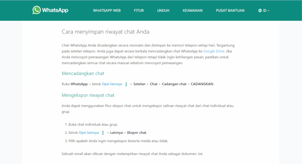 Cara melihat pesan whatsapp yang sudah dihapus -export chat