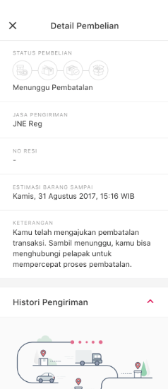 Pembatalan transaksi bukalapak sudah dibayar