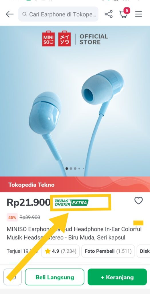 Toko berlogo bebas ongkir tokopedia