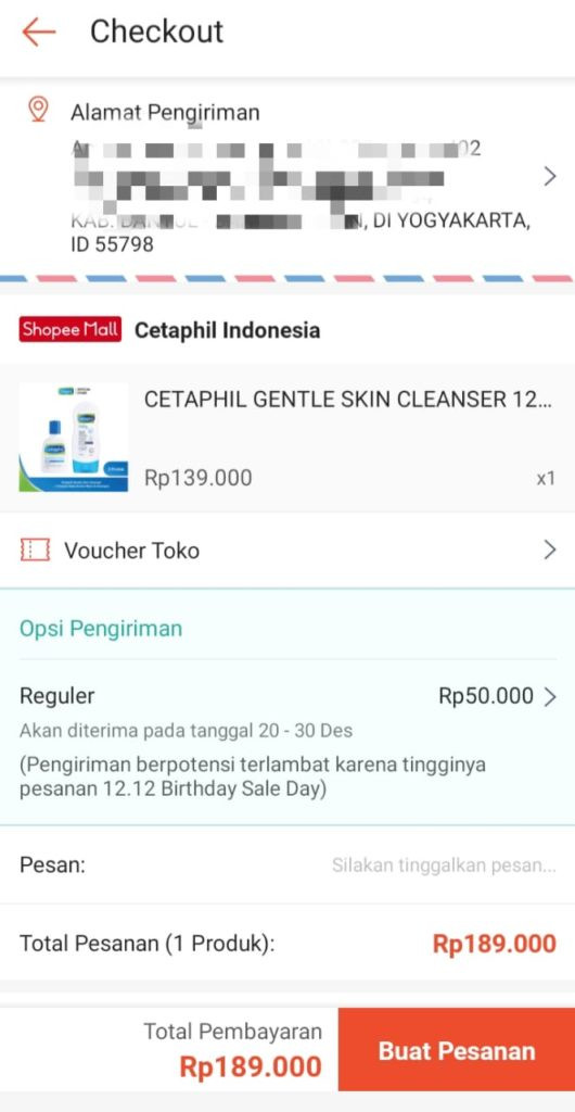 Checkout di shopee