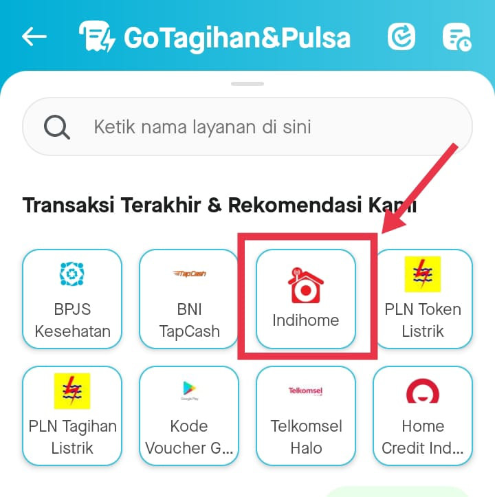 Go tagihan gojek indihome
