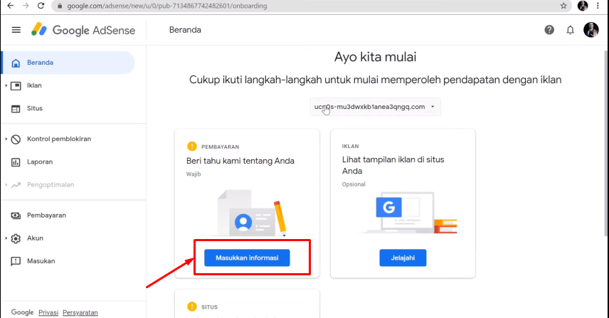 Informasi diri google adsense