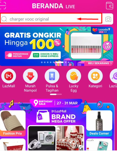 Kembali beranda lazada