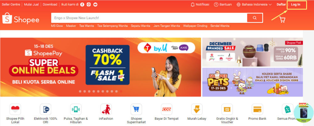 Login shopee