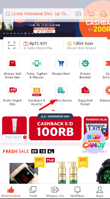 Menu shopee games