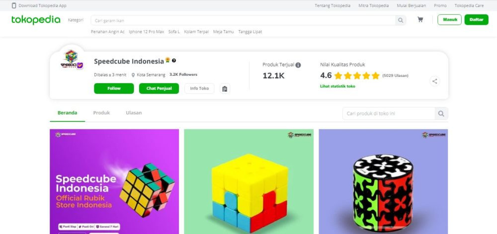 Sukses menjadi official store tokopedia