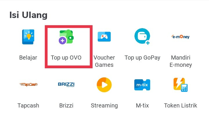 Top up ovo tokopedia