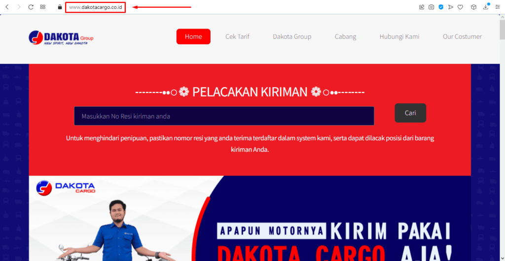 Web resmi dakota cargo