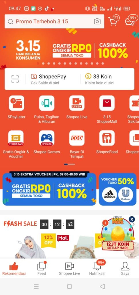 Masuk aplikasi shopee