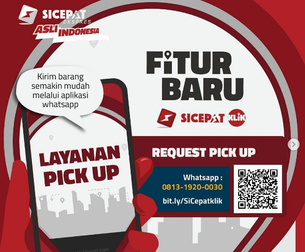 Request pick up sicepat melalui whatsapp