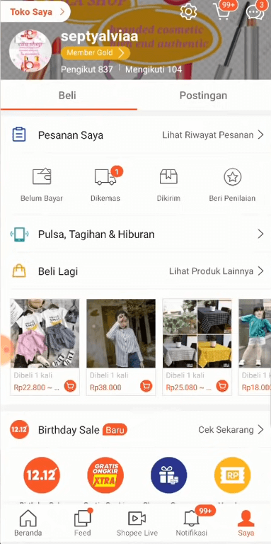 1 cek pesanan