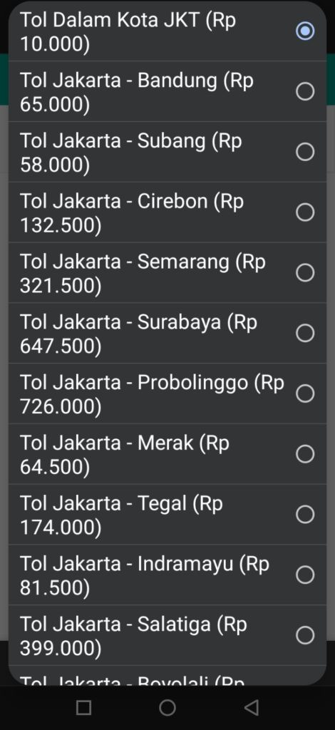 Saldo e-toll di tokopedia