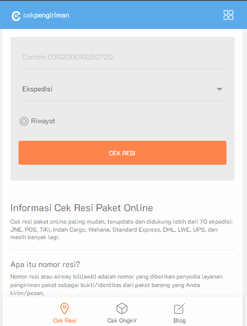 Cek resi ili express