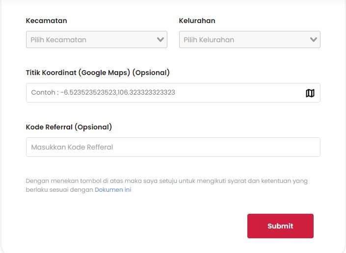 Lengkapi data agen lion parcel