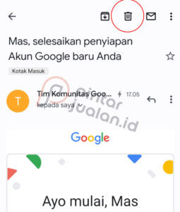 Cara menghapus email