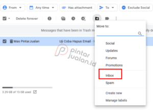 Cara mengembalikan email terhapus