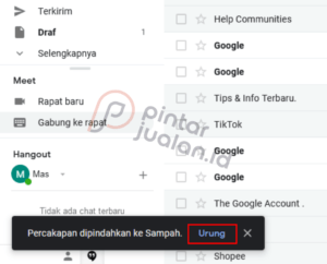 Cara mengembalikan email terhapus