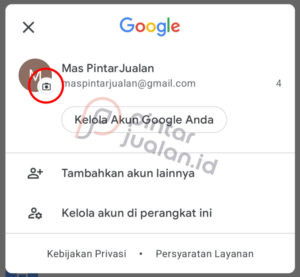 Cara mengganti foto profil email