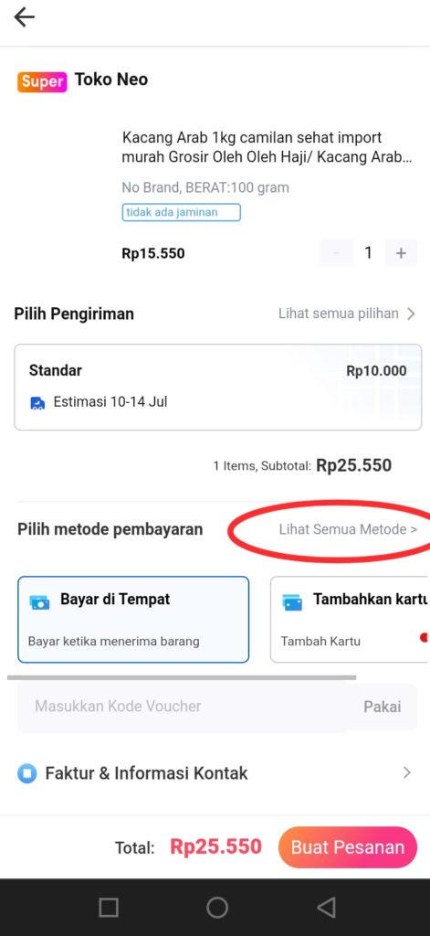 Metode pembayaran top up lazada