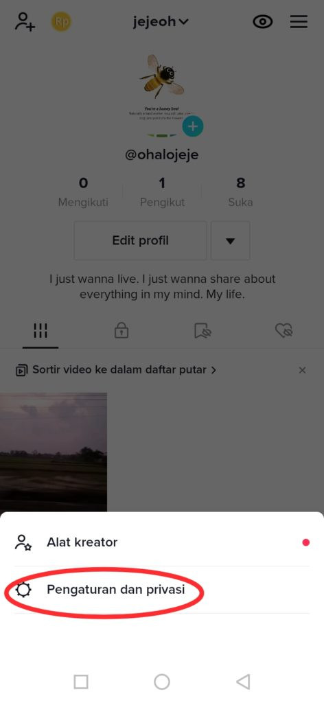 Cara copy url tiktok