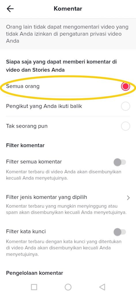 Komentar tiktok aktif