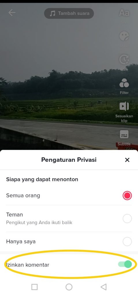 Video tiktok sebelum diunggah