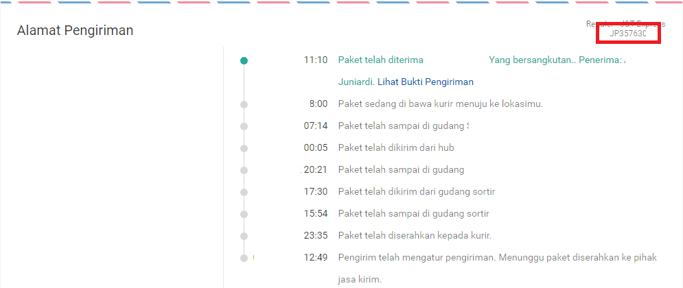 Copy paste nomor resi jnt express