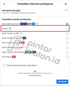 Cara menggunakan paypal untuk pembayaran iklan facebook