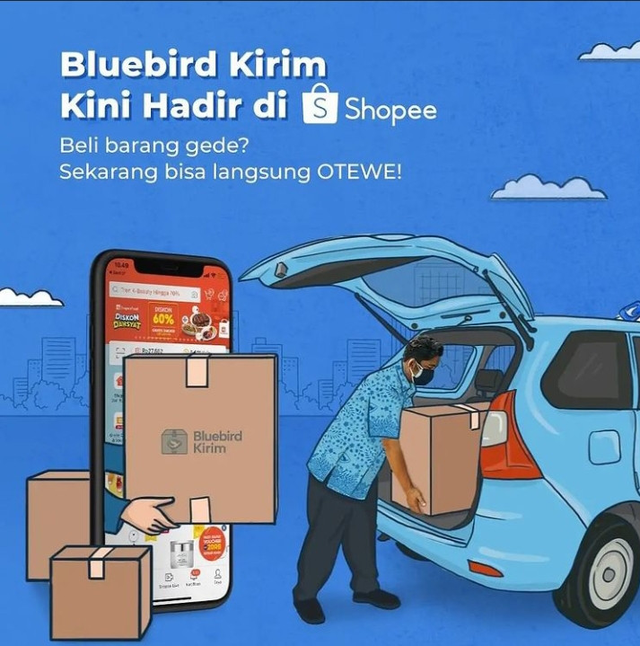 Bluebird kirim shopee