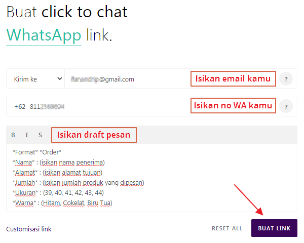 Buat link wa