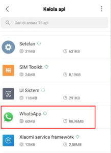 Cara menghapus whatsapp di android