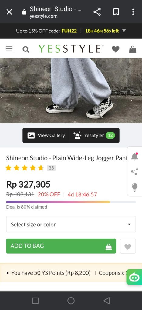 Tambahkan ke keranjang yesstyle