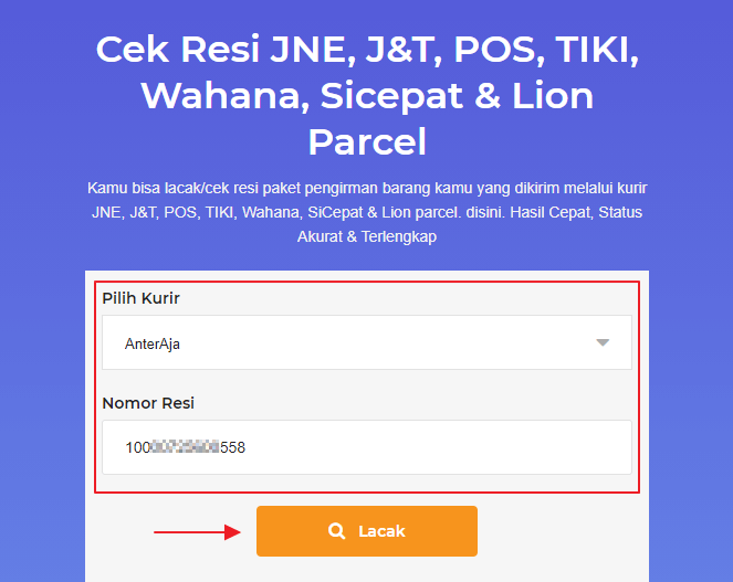 Cek resi anteraja