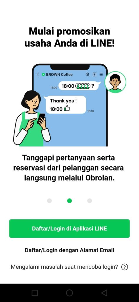 Tampilan akun line