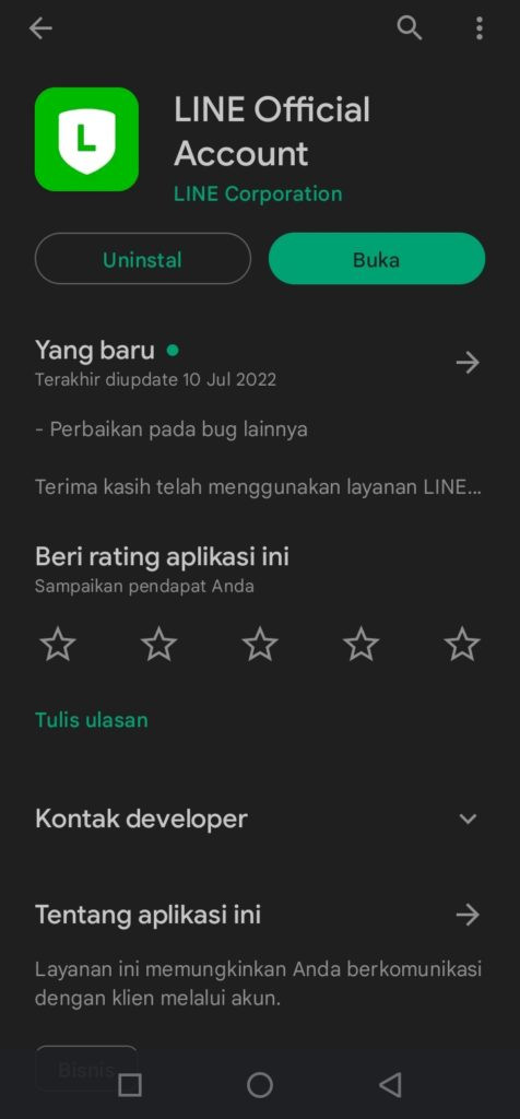 Akun line bisnis