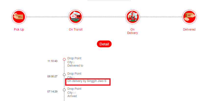 Cara melihat nama kurir pengirim paket jnt express